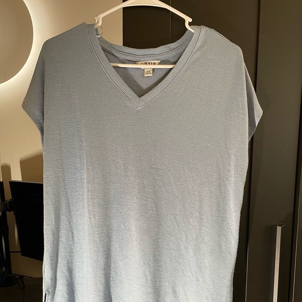 Orvis woman’s blue shirt